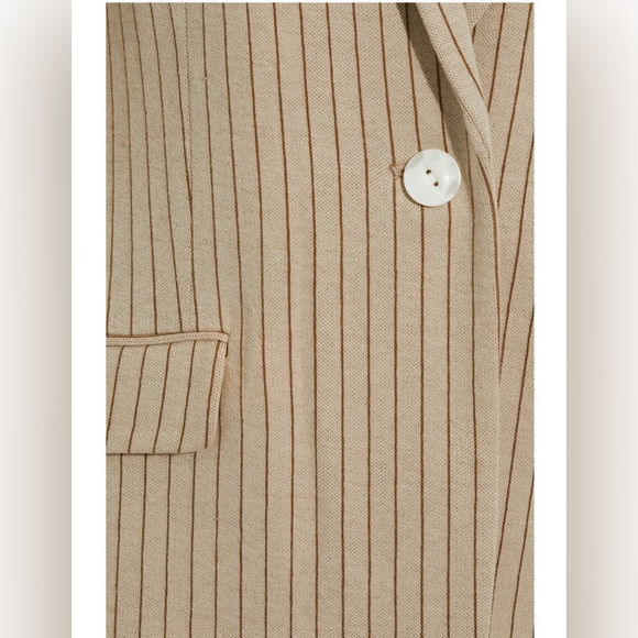 Rag & Bone Ames Blazer Tan Pinstripe Size 8 - Picture 7 of 13